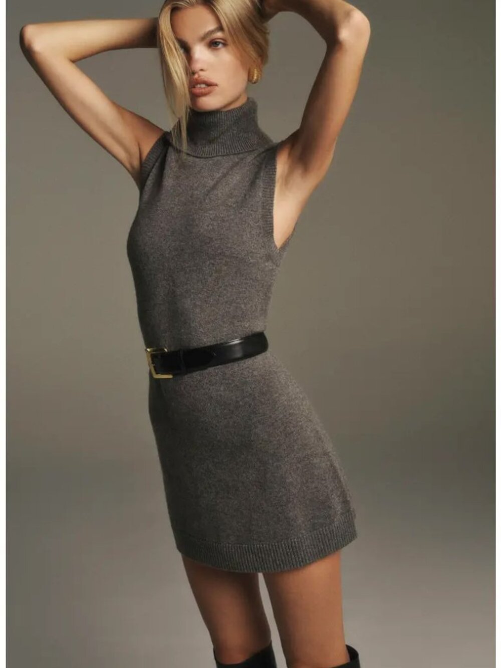 Reformation Holland Cashmere Turtleneck Sweater Dress